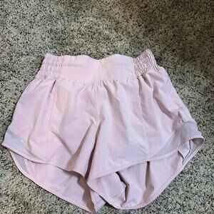 Lululemon light pink hotty hot shorts
